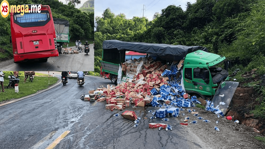 Hòa Bình: Xe tải mất phanh đâm vào xe khách đang lưu thông