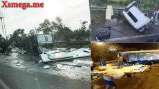 Hà Nội: Xe tải nổ lốp khiến 4 người bị thương và thiệt hại nặng về tài sản